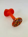 Murano Style Speckled Glass Orange Tulip Vase