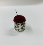 Victorian silver pin cushion