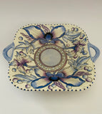 Charlotte Rhead design Blue Peony 2 handled dish