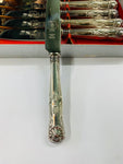 Set of 6 Kings pattern silver plated dinner knives