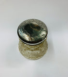 Sterling silver topped dressing table pot