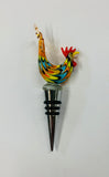 Art glass rooster decanter stopper