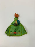 Antique fabric thimble and needle holder