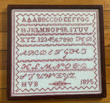 Antique Red A-Z Embroidery Framed 1895