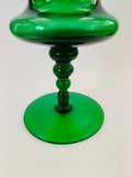 Green Art Glass Large Vase