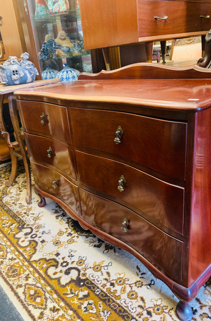 Queen Anne Mahogany low boy chest of drawers