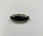 Onyx and Marcasite silver brooch