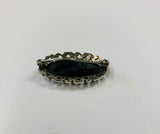 Onyx and Marcasite silver brooch