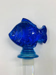 Vintage art glass fish wine bottle stopper