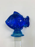Vintage art glass fish wine bottle stopper