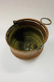 Antique beaten copper cauldron