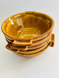 Crown Lynn Retro Brown Breakfast Bowls with Small Handles set 5