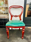 Green Leather Balloon Back Chair Chair