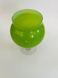 Art Glass Green Bulbed Vase