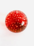 Red Paperweight with Bubbles