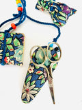 Blue fabric Chatelaine