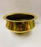 Large beaten brass planter
