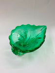 Hand blown green Art glass bowl