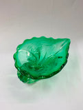 Hand blown green Art glass bowl