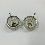 Sterling silver salt pots and silver shell salt spoons
