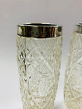 Pair of Sterling Silver topped glass vases