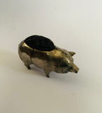 Vintage metal pig pin cushion