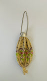 Beaded Handbag with expanding silver clasp and top