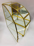 Vintage brass and glass jewellery display case