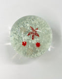 Clear Paperweight with Orange and White Shells