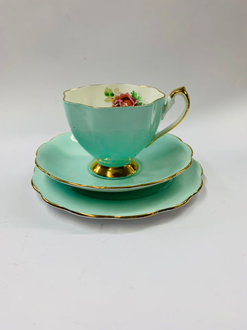 Queen Anne turquoise floral trio