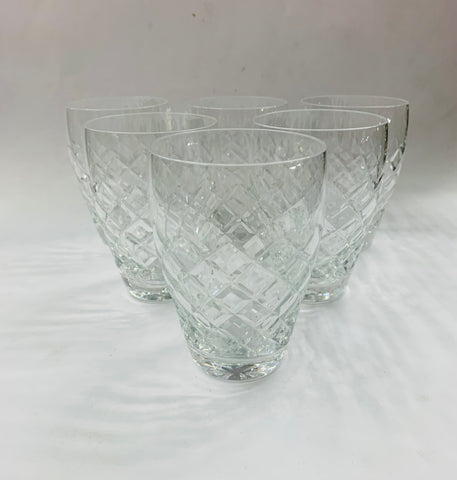 Set of 6 vintage crystal whisky tumblers
