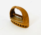 Antique Thread Bobbin Weaving Loom Shuttle, Sewing Tool with Wooden Spool