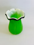 Art Glass Green Tulip Style Vase