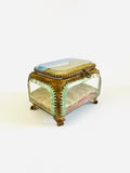 Hand made bevelled Glass Jewelley Box with brass fittings