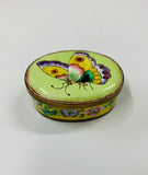 Enamel painted butterfly pill box