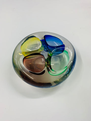 Murano glass 4 section Art glass bowl