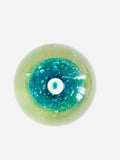 Large Paperweight with a Blue Swirling Twister Inside with Bubbles