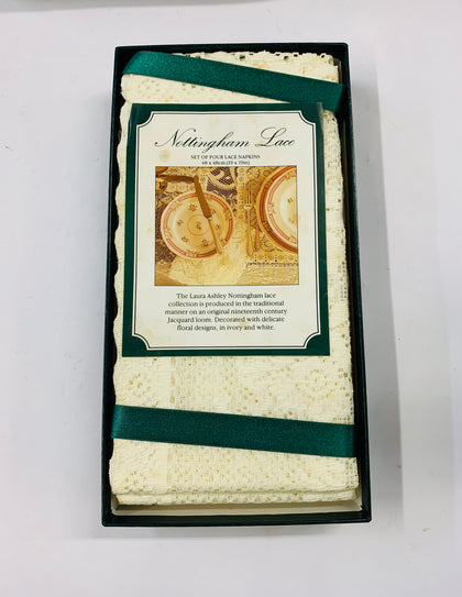 Set 4 Laura Ashley lace napkins