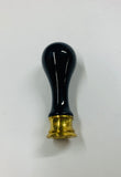 Antique ceramic and brass seal with stylised E