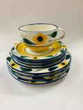 Set of 4 Temuka Cottage garden cup saucer and plates