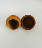 Victorian carved coquilla nut wooden treen trinket box