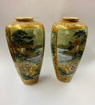 Pair or exquisite Satsuma Meiji period Hakudo vases