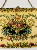Vintage floral design hand stitched purse