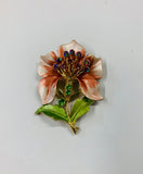 Vintage enamel floral scarf clip