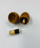 Wooden acorn thread and needle case