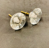 Pair of vintage glass drawer or cupboard handles