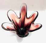 Deep Purple Art Glass Vase with Six Points