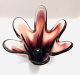 Deep Purple Art Glass Vase with Six Points