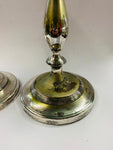 Antique Silver plated tall column candlesticks