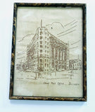 Framed Embroidery "Chief Post Office Dunedin"